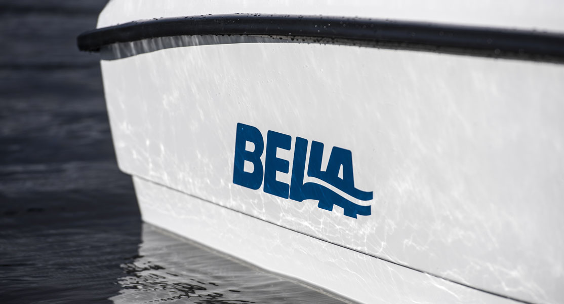 Bella logo on a boat